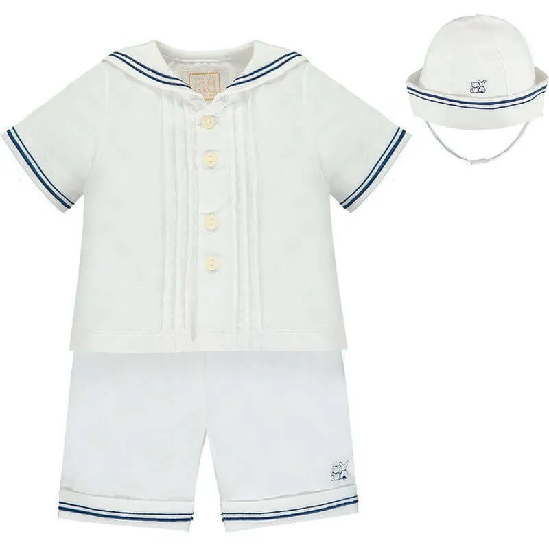 Jungen Weißer Matrosen-Kurzarmanzug