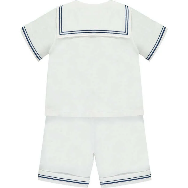 Jungen Weißer Matrosen-Kurzarmanzug