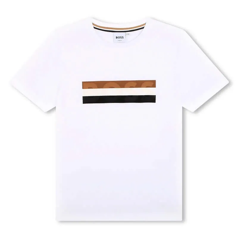Jungen Weißes Kurzarm T-Shirt