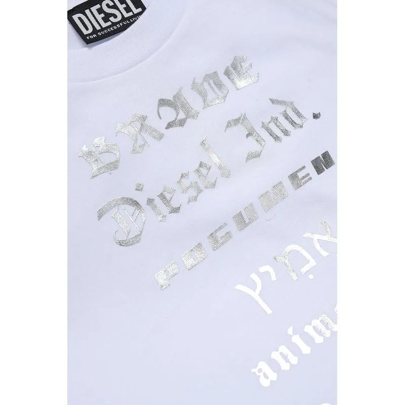 Jungen Weißes Text T-Shirt