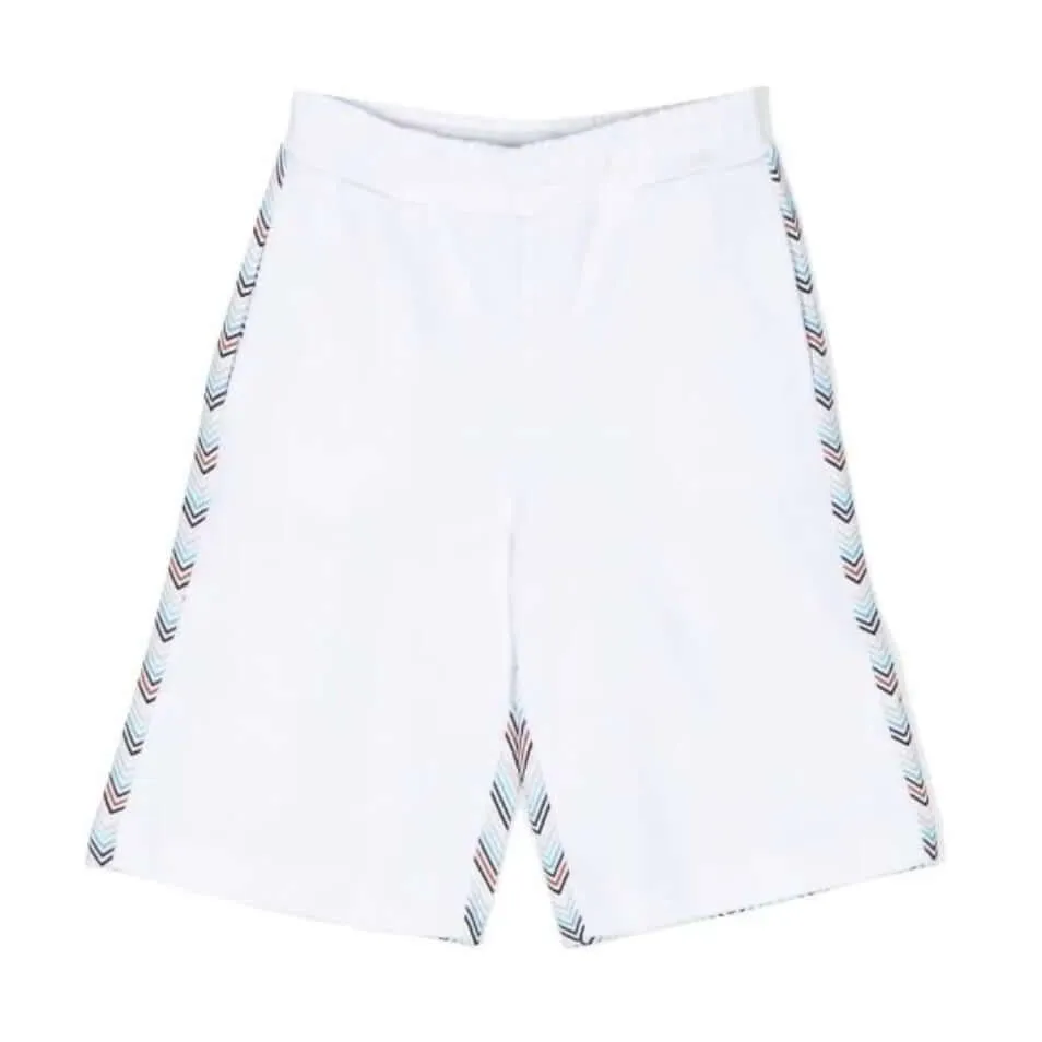 Jungen Weiße Zickzack Shorts