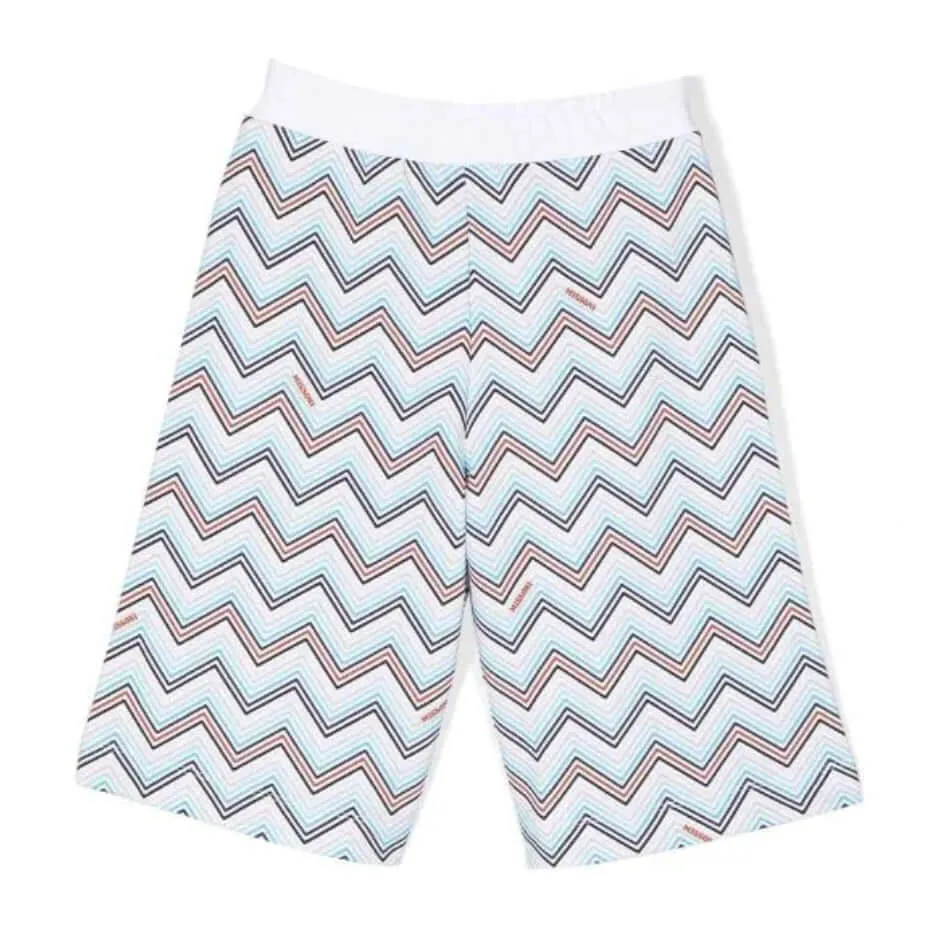 Jungen Weiße Zickzack Shorts