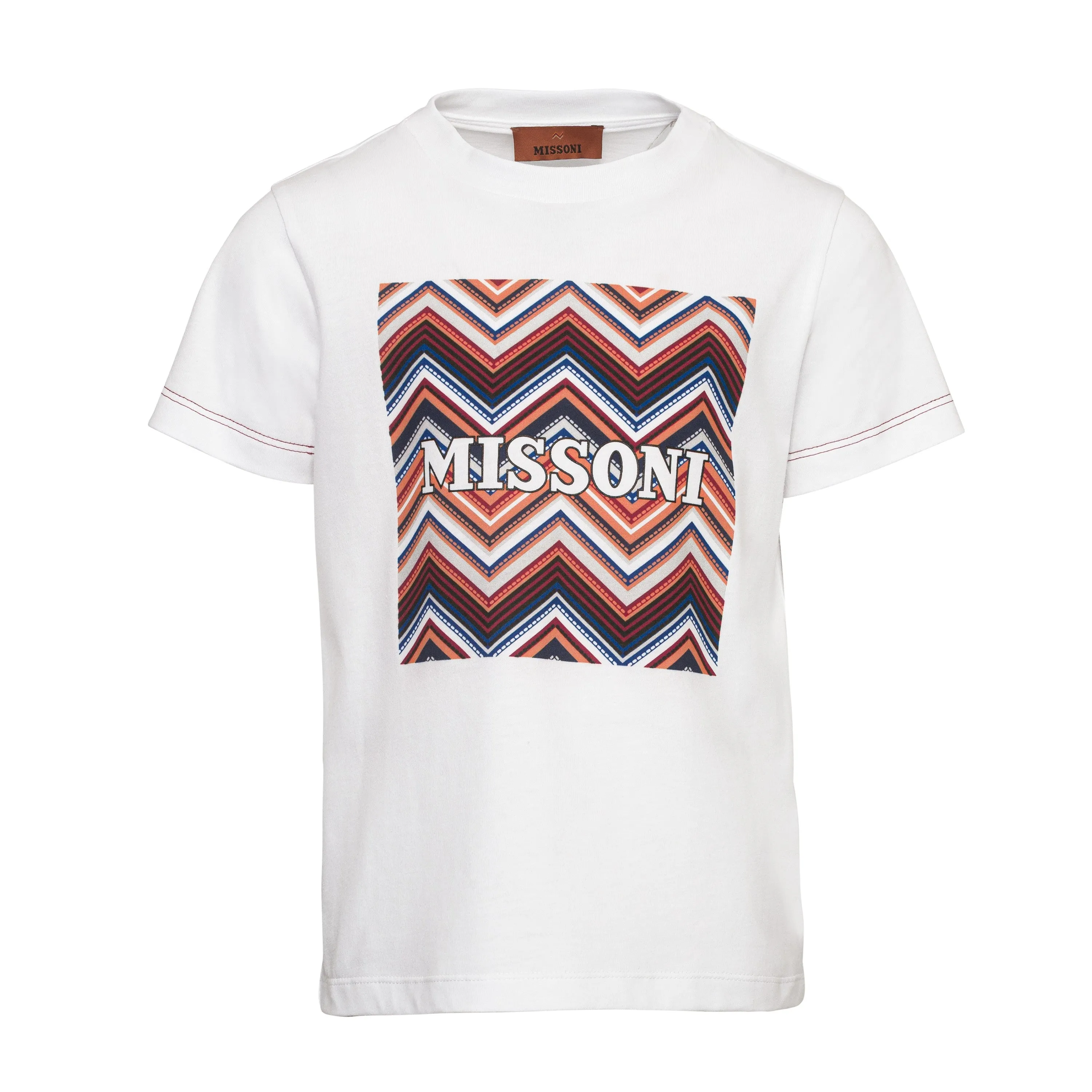 Jungen Weißes Zickzack T-Shirt