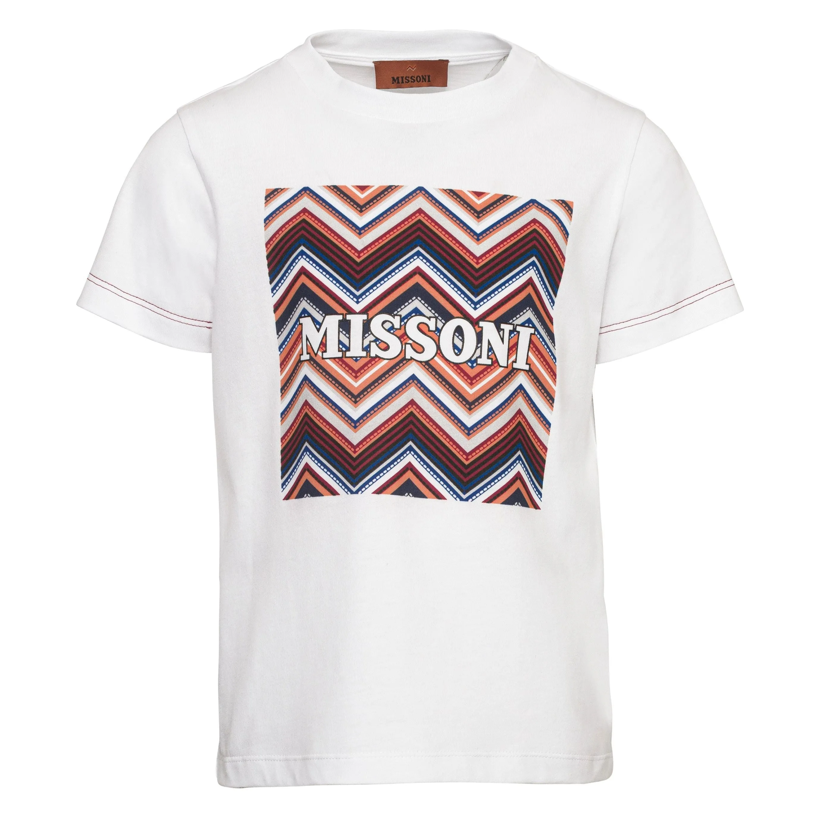 Jungen Weißes Zickzack T-Shirt