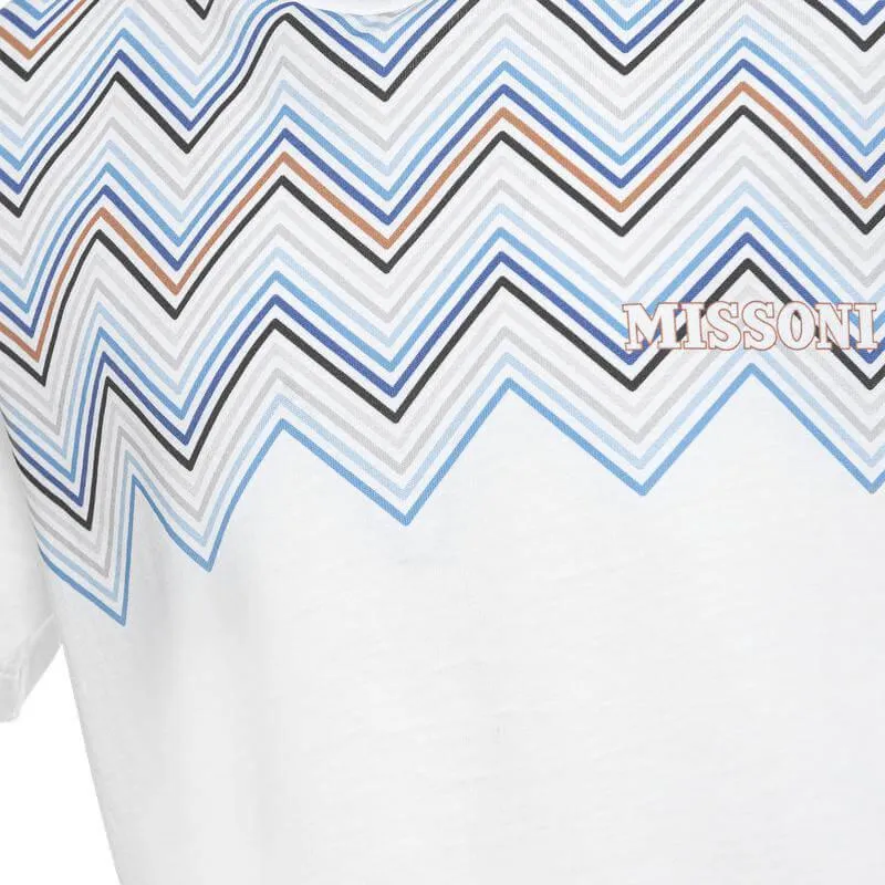 Jungen Weißes Zickzack T-Shirt