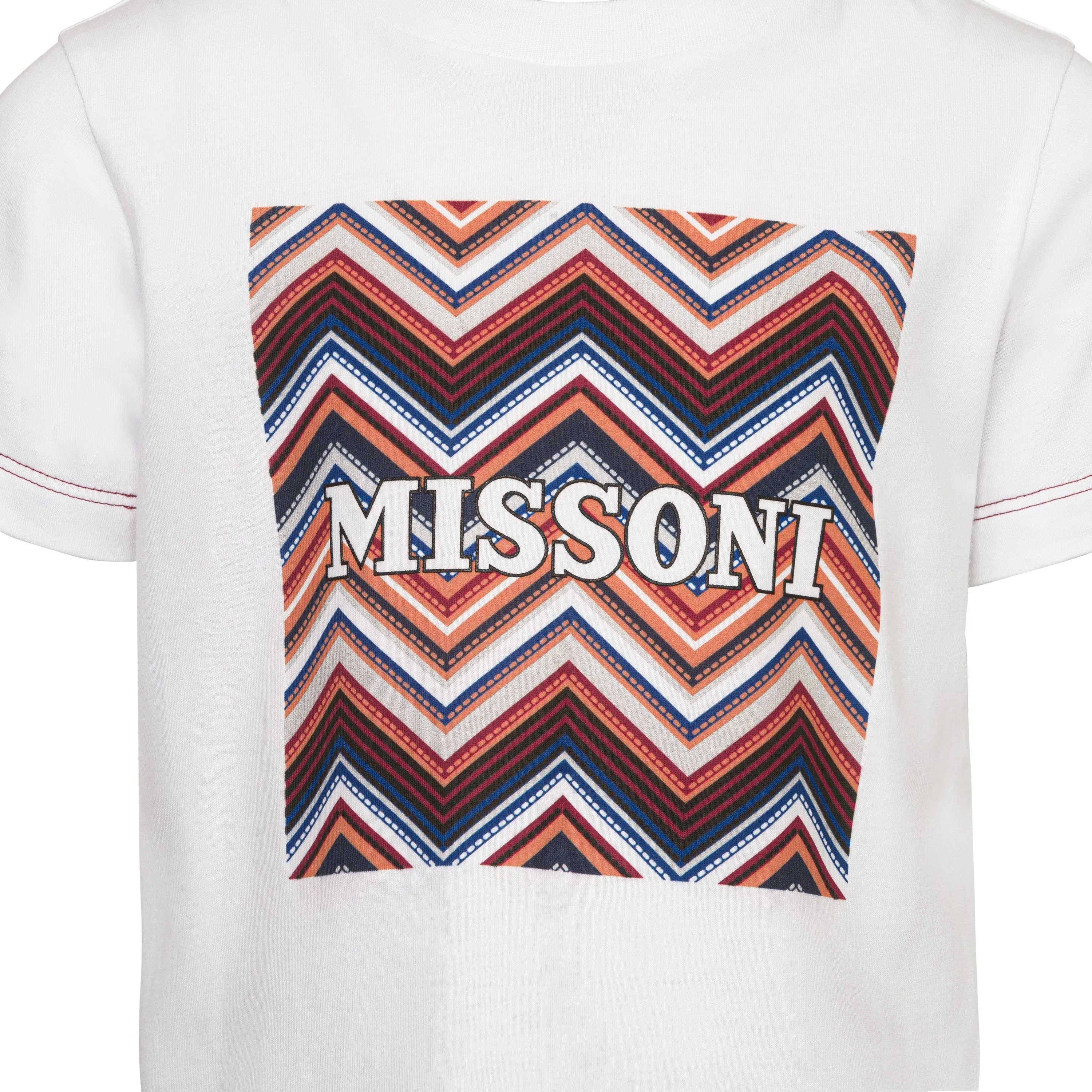 Jungen Weißes Zickzack T-Shirt