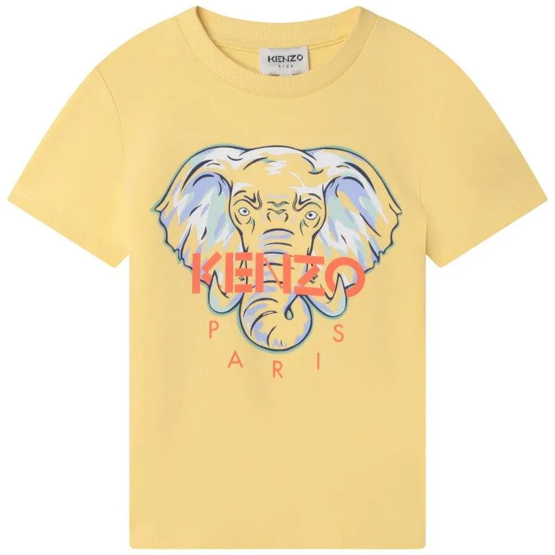 Jungen Gelbes Elefanten Baumwoll-T-Shirt