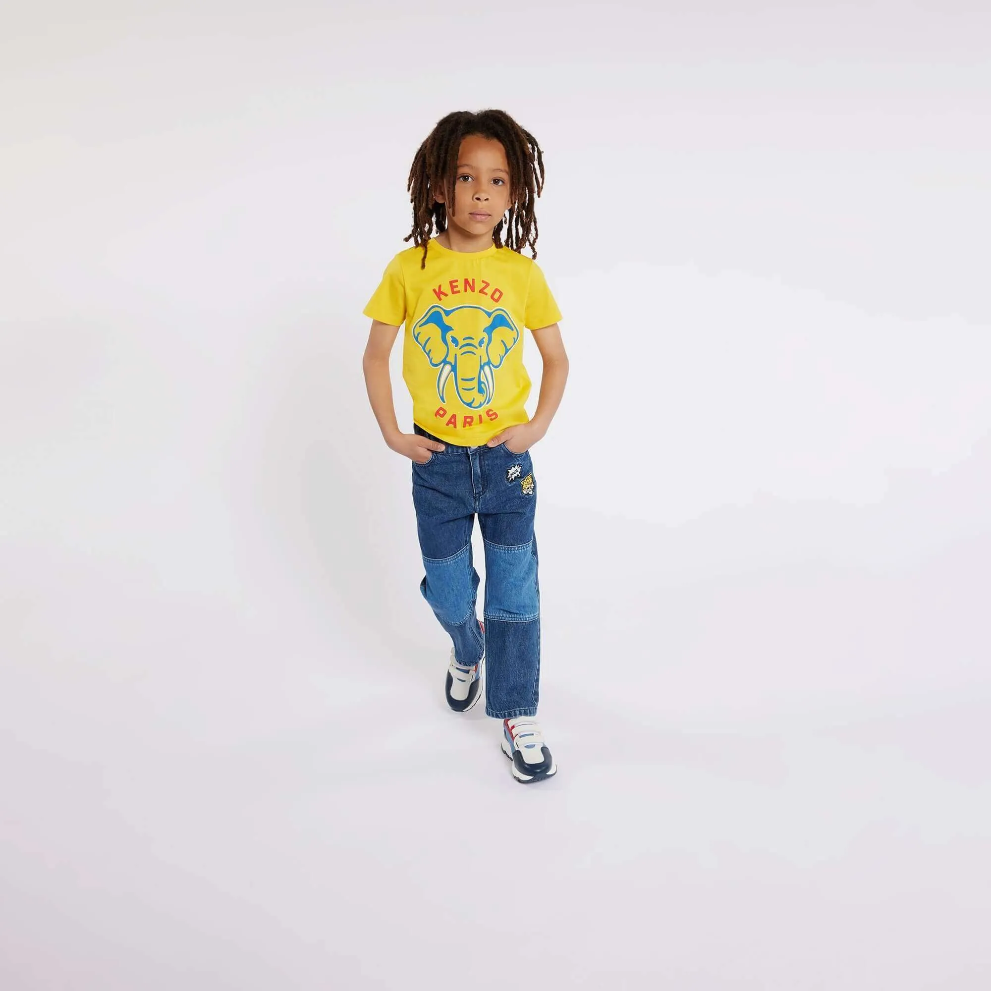 Jungen Gelbes Elefanten-Print T-Shirt