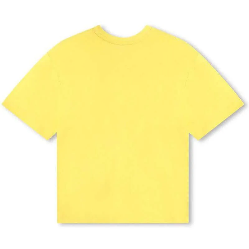 Jungen Gelbes Graffiti-Logo Kurzarm T-Shirt