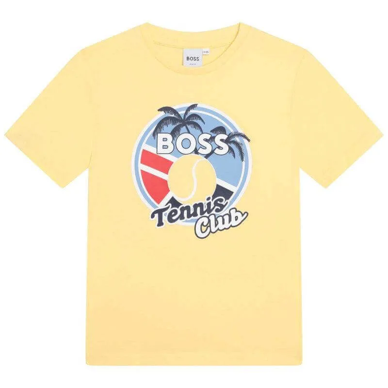 Jungen Gelbes Tennis-Club Kurzarm T-Shirt
