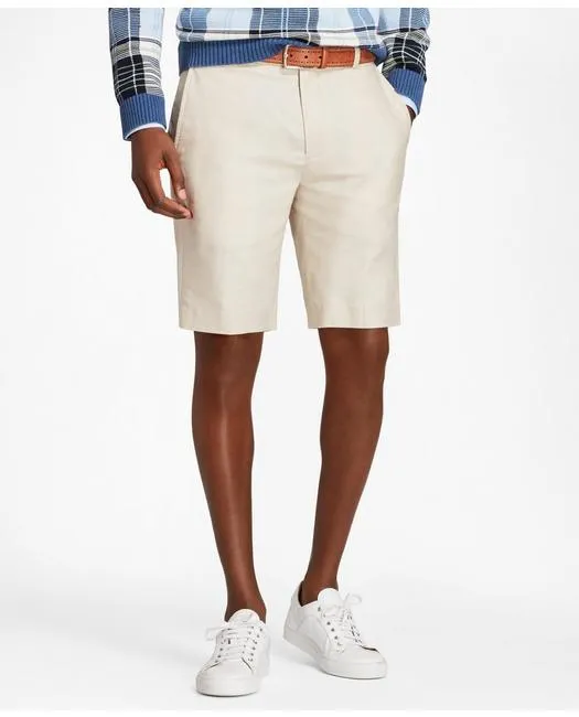Brooks Brothers Herren Bermuda-Shorts aus Leinen und Baumwolle in Haferflocken Brooks Brothers