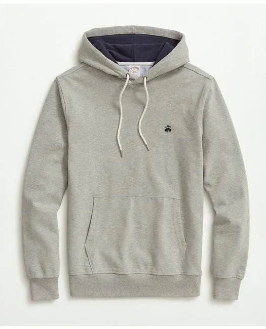 Brooks Brothers Herren Hoodie aus dehnbarem, samtigem Baumwoll-Jersey Grau Brooks Brothers