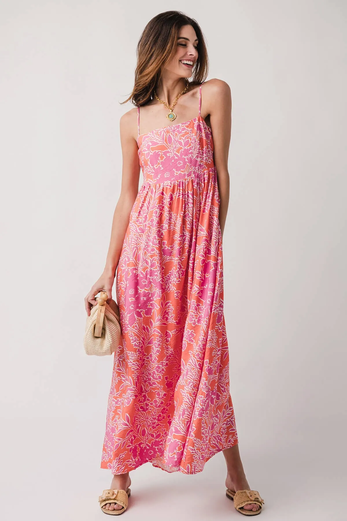 By Together Floral Trägermaxi-Kleid