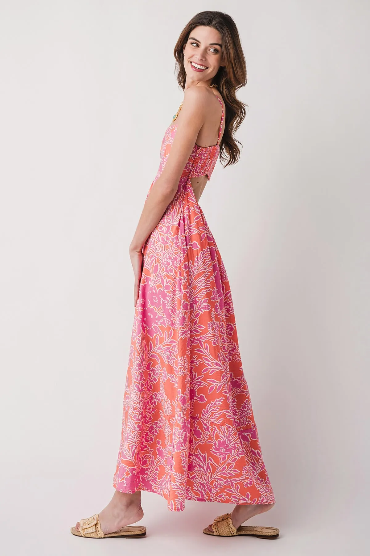 By Together Floral Trägermaxi-Kleid