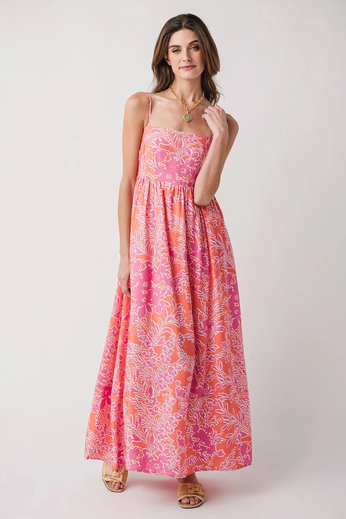 By Together Floral Trägermaxi-Kleid