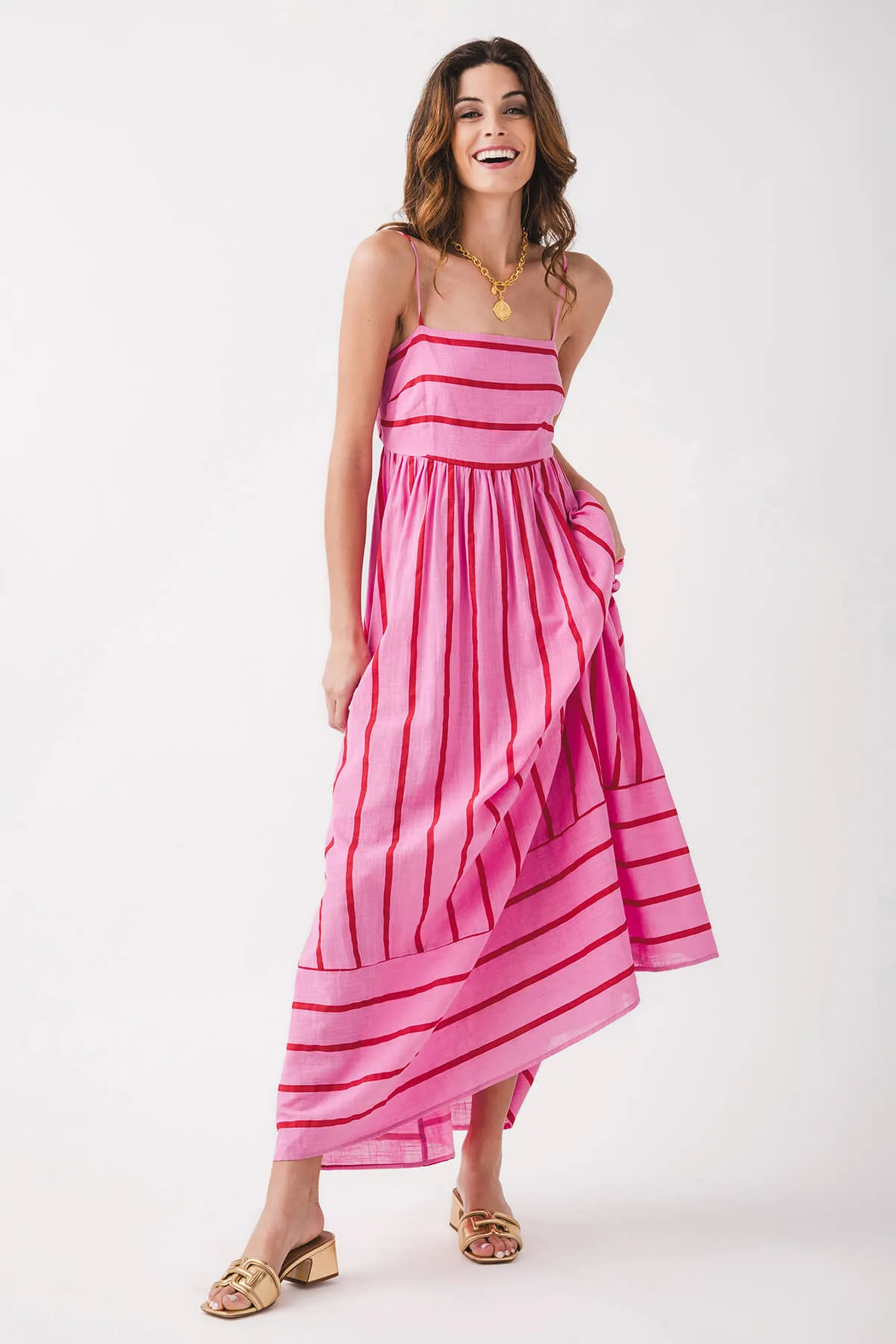 By Together Lynsey Gestreiftes Maxikleid