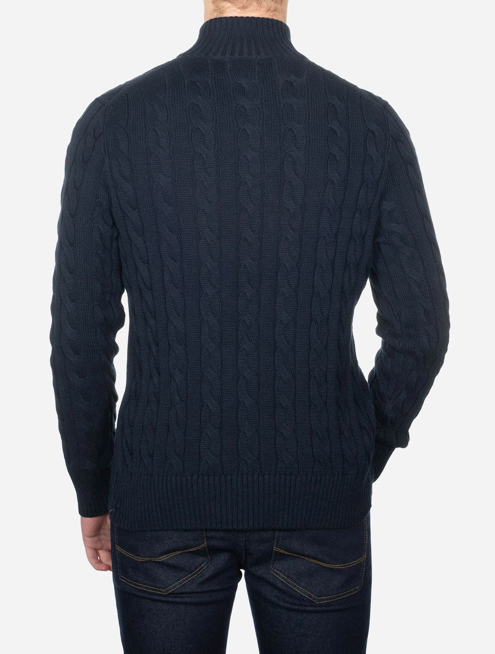 Cable Half-Zip Pullover Cruise Navy