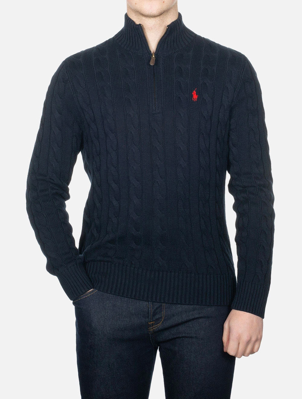 Cable Half-Zip Pullover Cruise Navy