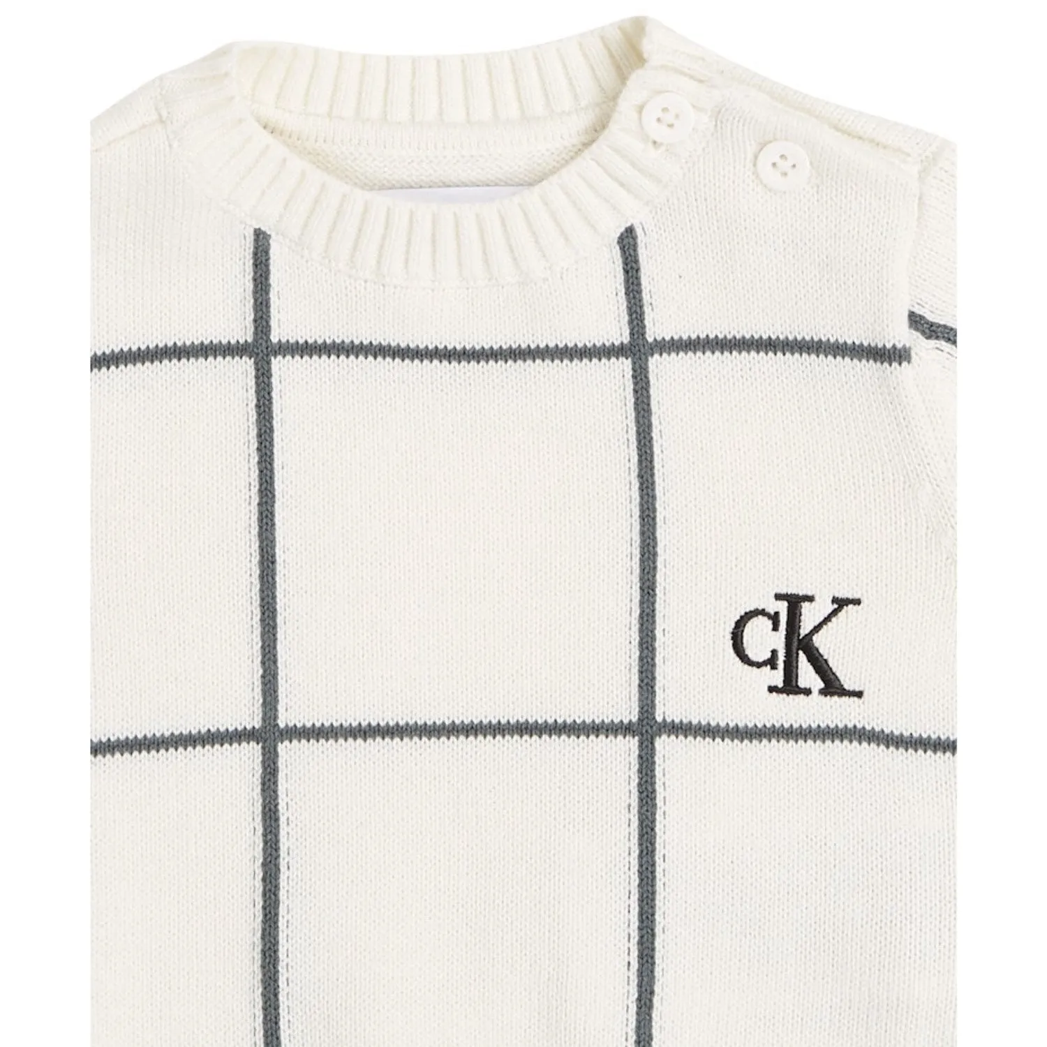 Calvin Klein Elfenbeinweicher Rasterpullover Calvin Klein