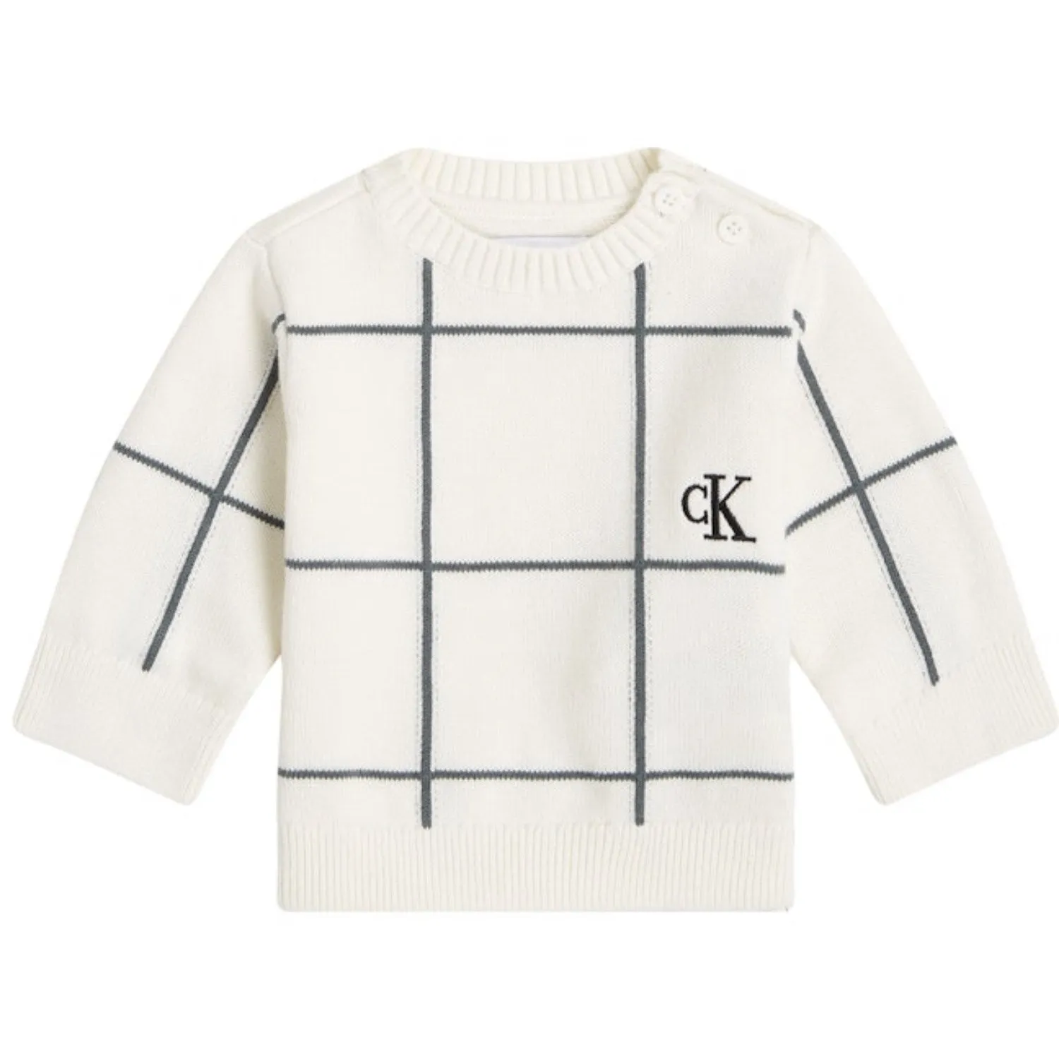 Calvin Klein Elfenbeinweicher Rasterpullover Calvin Klein