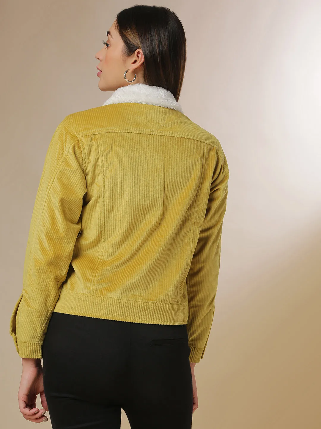 Campus Sutra Damen Solide Stilvolle Freizeitjacke