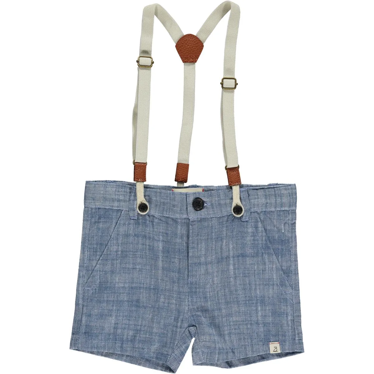 Captain Shorts mit Hosenträgern - Meliertes Marineblau von Me & Henry FINAL SALE