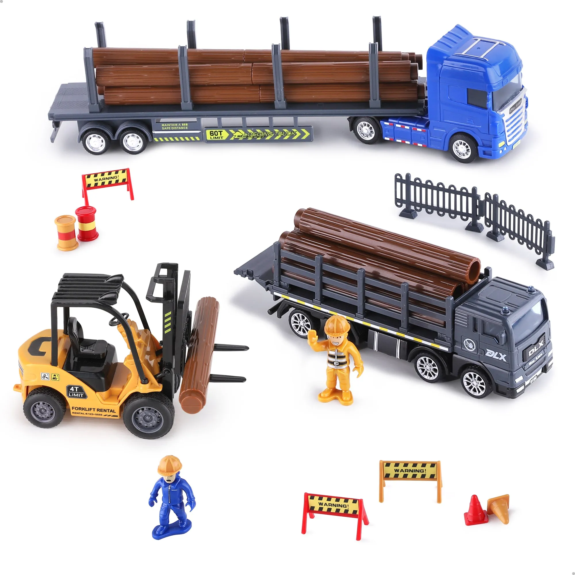 LKW-Spielzeugset für den Gütertransport, Hafen-Schiff-Baufahrzeuge-Spielplatz für Kinder