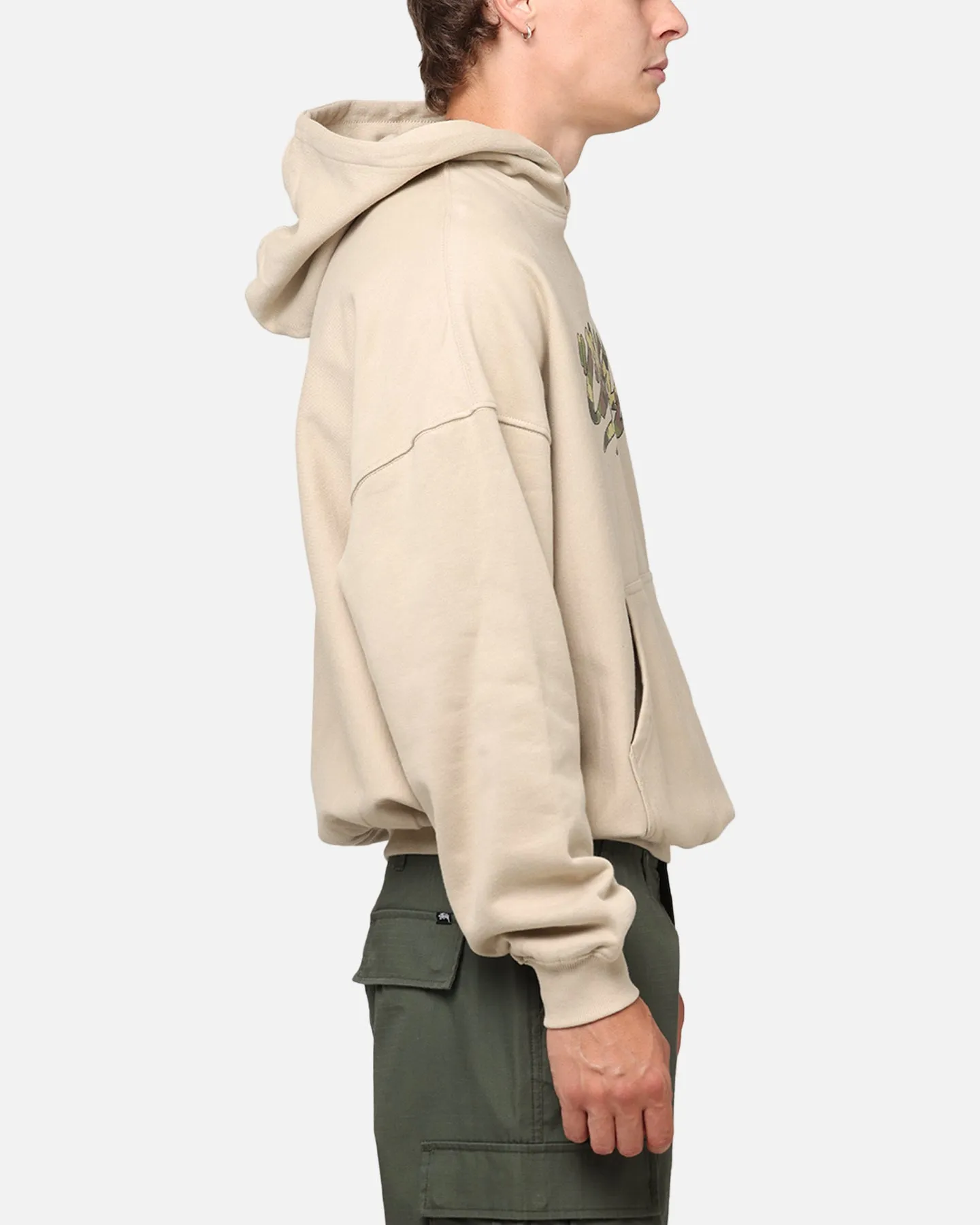 Carre Camo Script Hoodie Stein