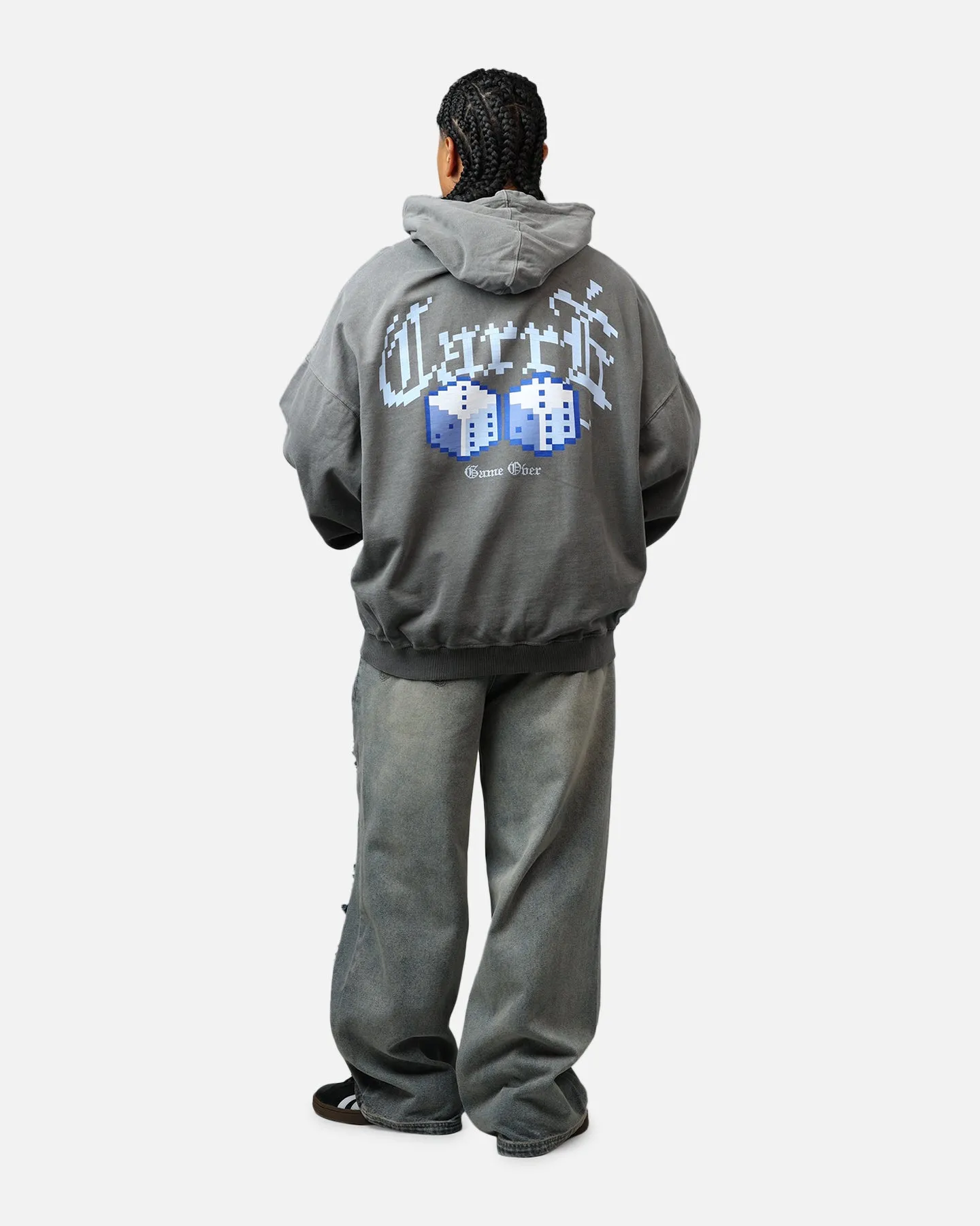 Carre Game Over Hoodie Gewaschener Anthrazit