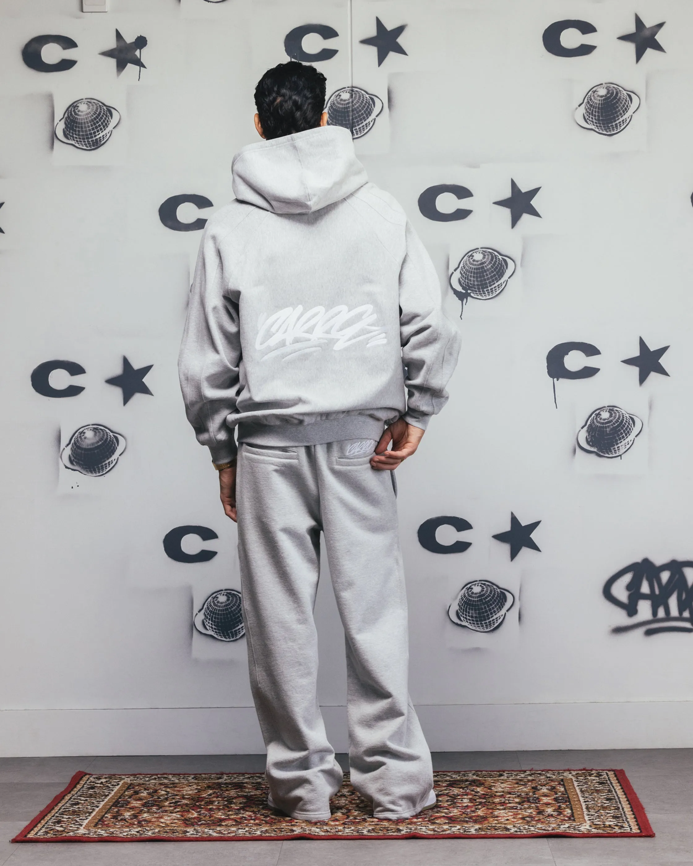 Carre Grit Zip Hoodie Grau Meliert