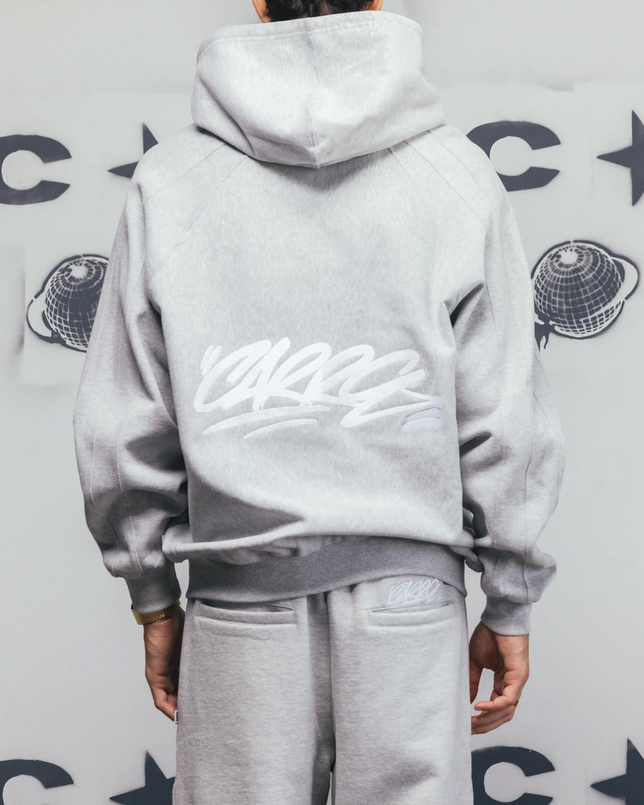 Carre Grit Zip Hoodie Grau Meliert