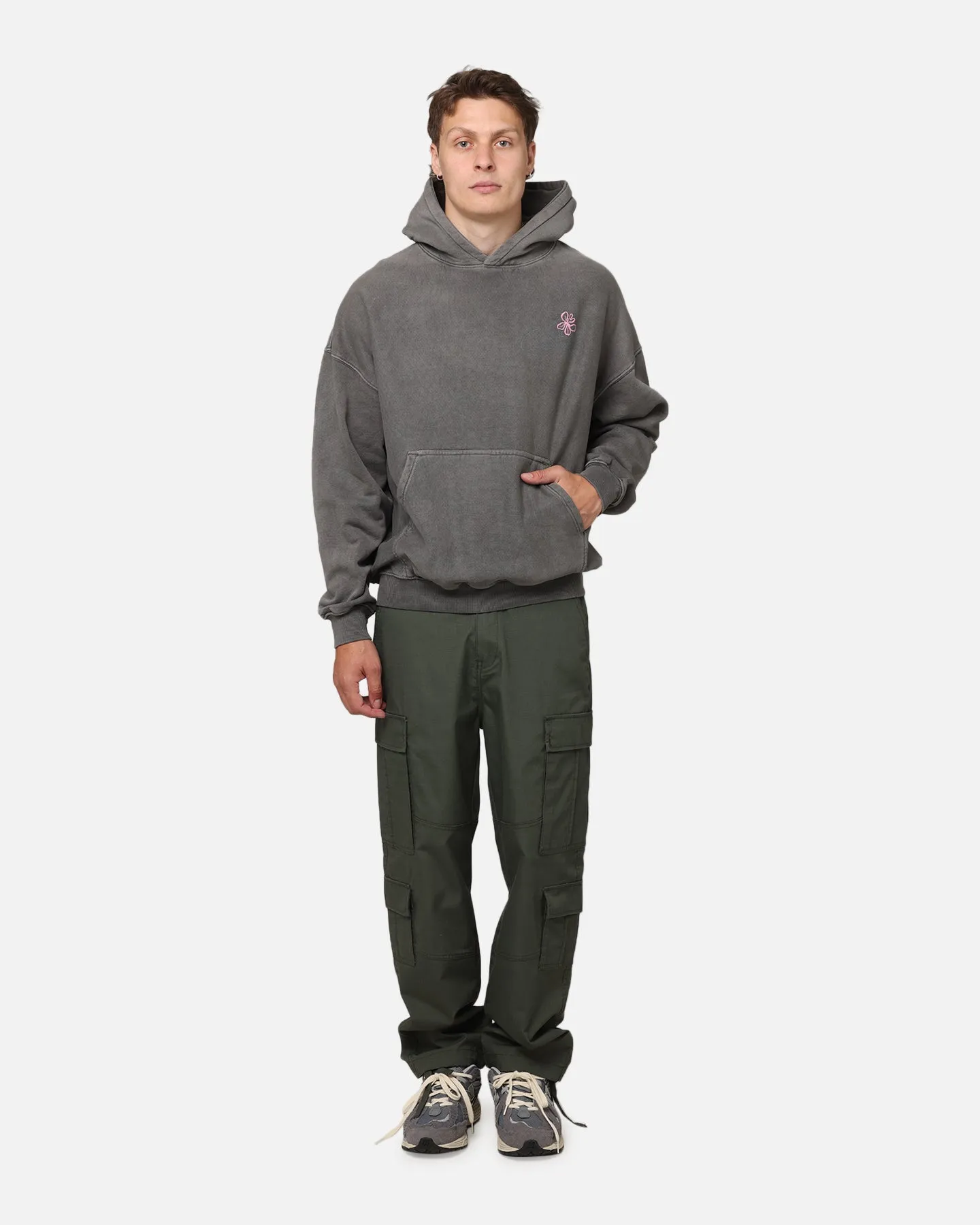 Carre Handverlesenes Hoodie Gewaschener Anthrazit