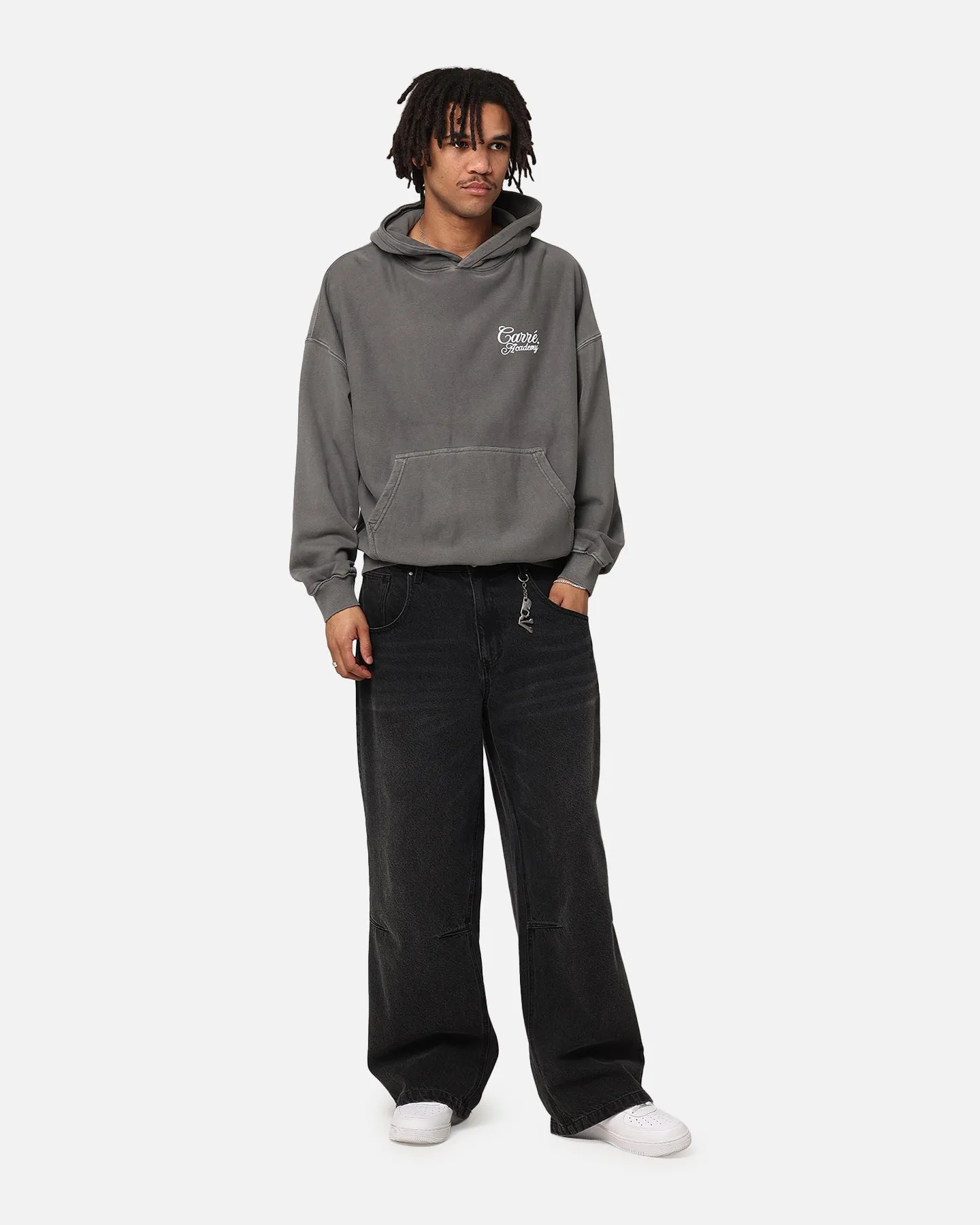 Carre Serif Hoodie Gewaschener Anthrazit
