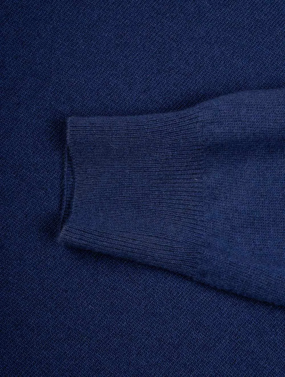 Kaschmir & Merinowolle Denim mit Halbzip