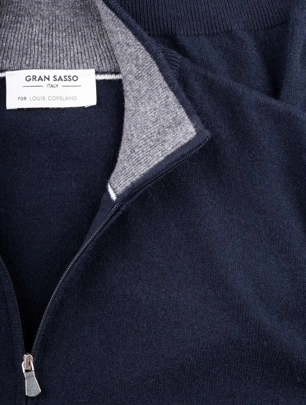 Kaschmir-Halbzip Navy