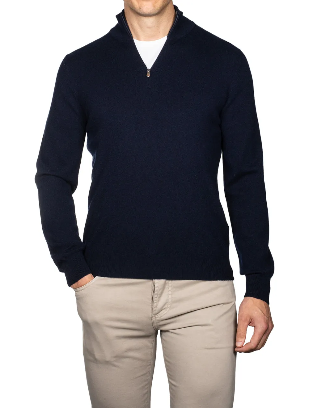 Kaschmir-Halbzip Navy