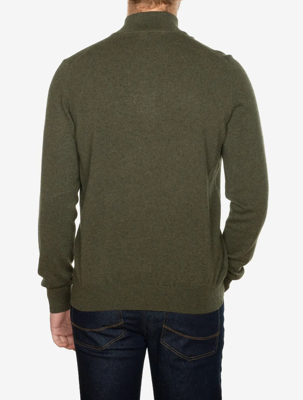 Kaschmir-Mockneck in Grün