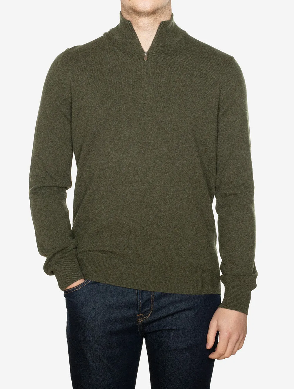 Kaschmir-Mockneck in Grün