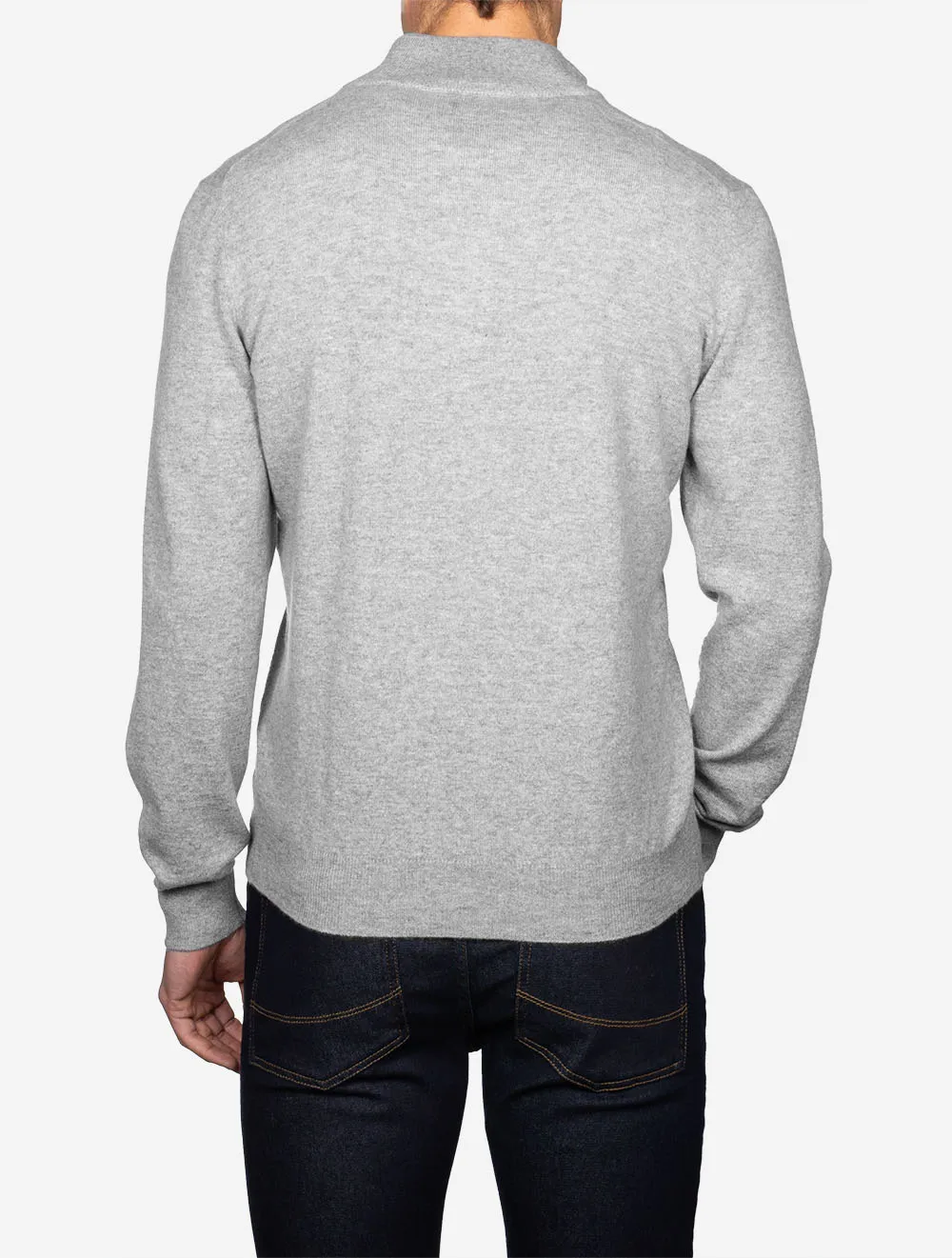Kaschmir-Mockneck in Grau