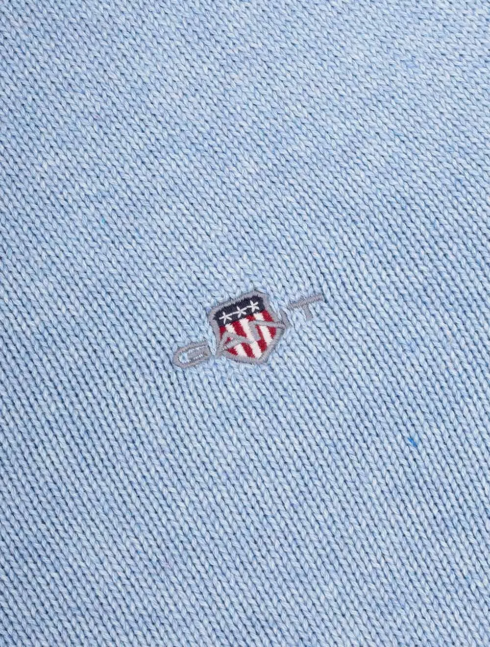 Casual Baumwoll-Halbzip Light Blue Melange