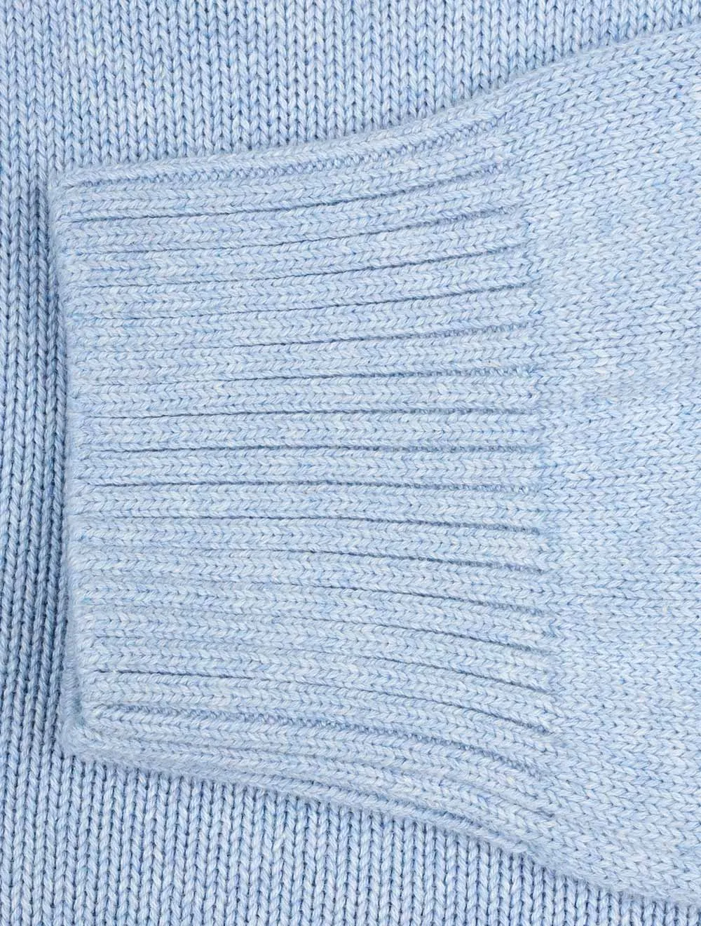Casual Baumwoll-Halbzip Light Blue Melange