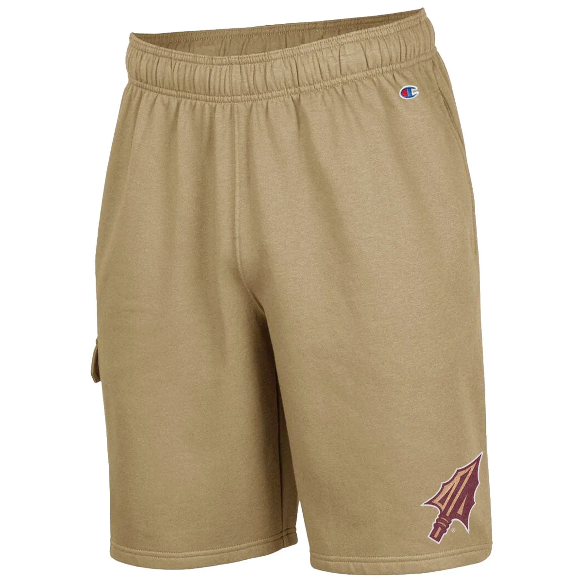 Champion Herren Cargo-Shorts mit Pfeilspitzen-Logo aus Fleece - Khaki