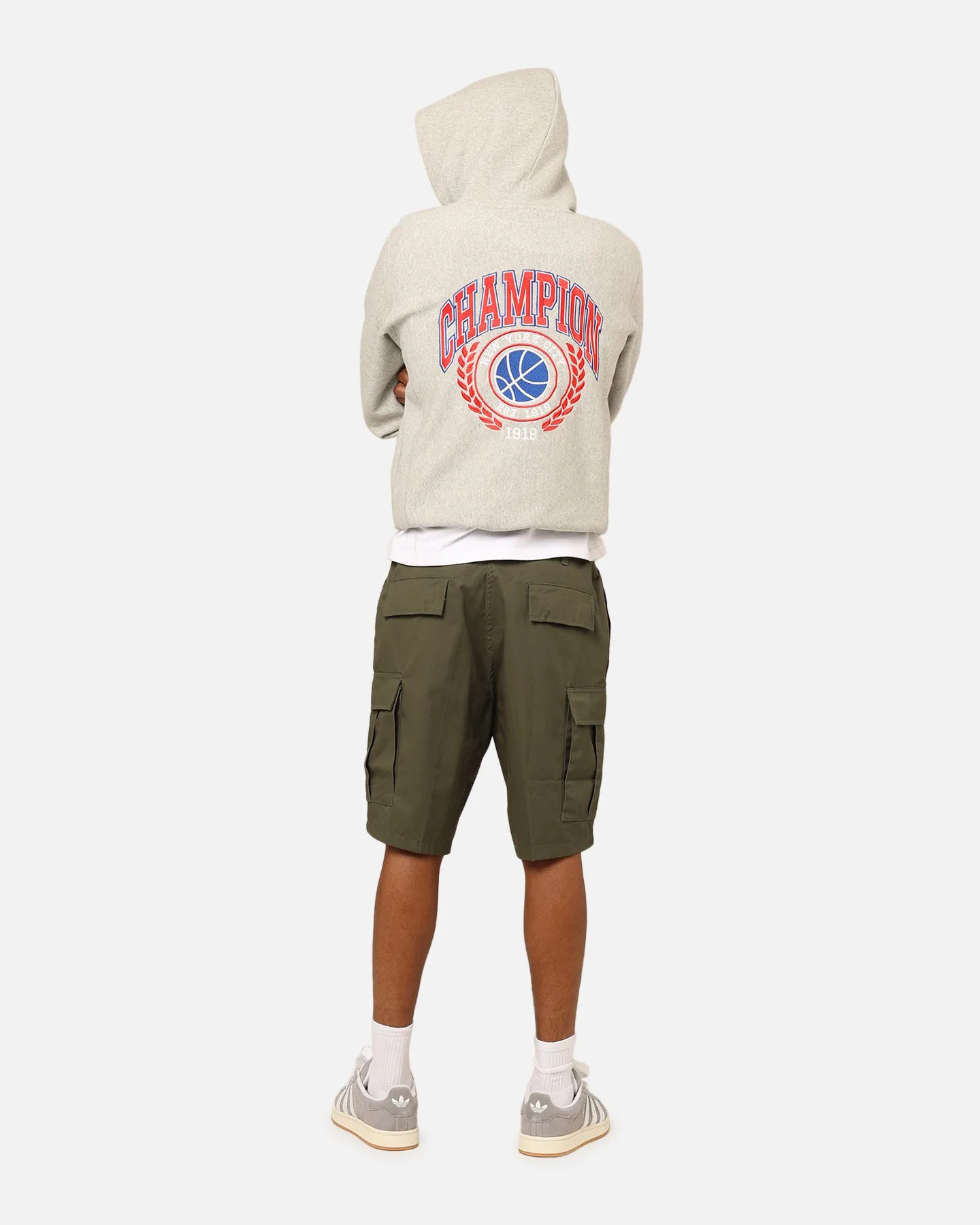 Champion Reverse Weave Feld Basketball Hoodie Oxford Heather