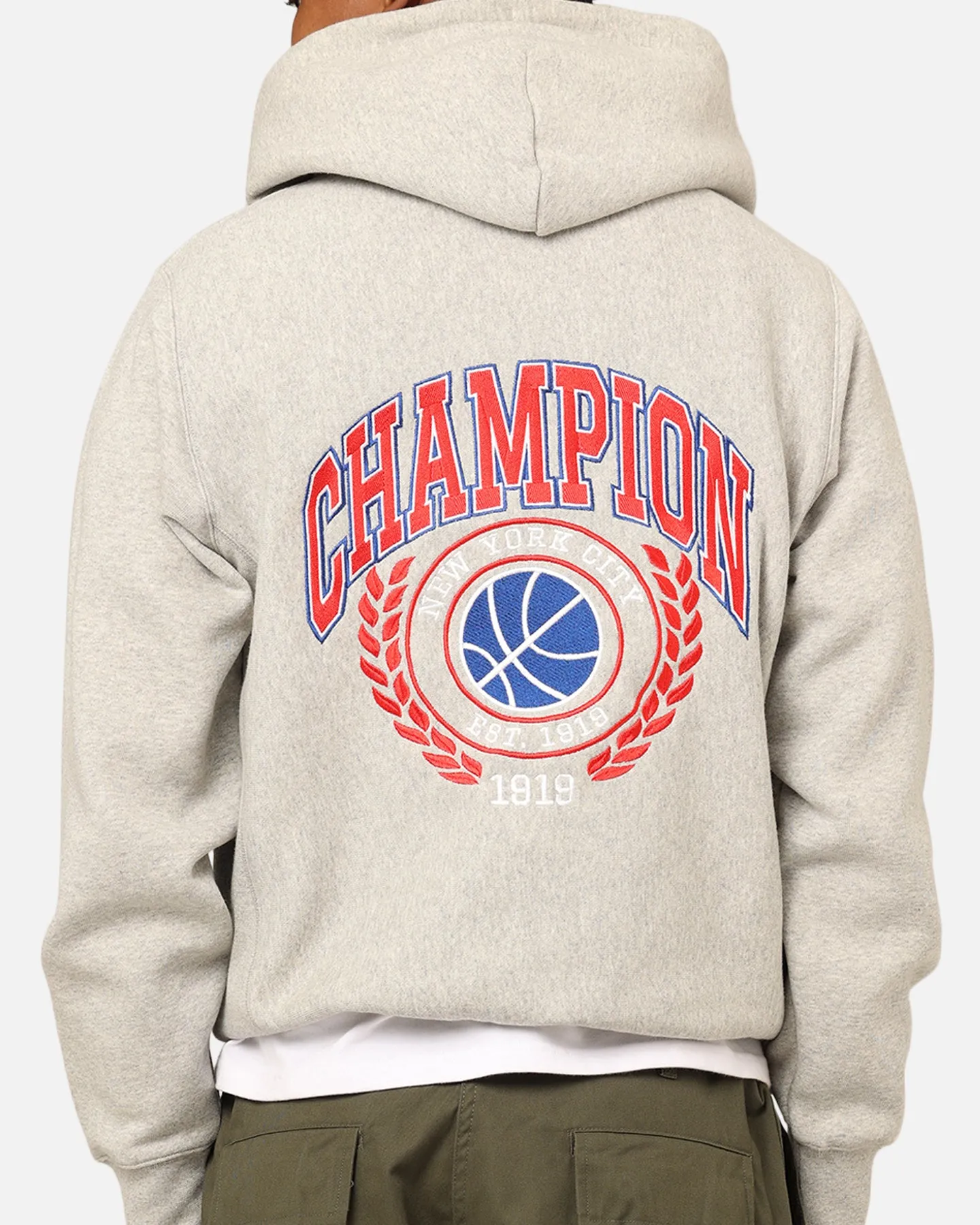 Champion Reverse Weave Feld Basketball Hoodie Oxford Heather