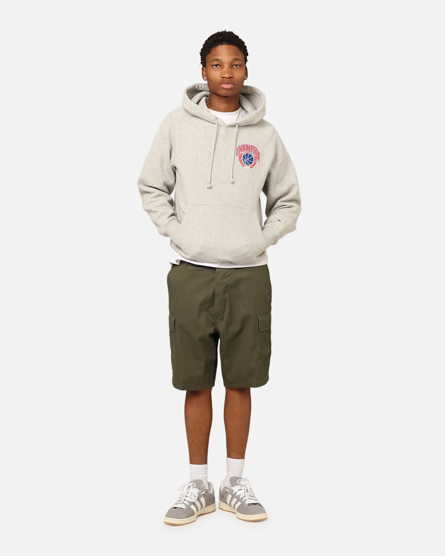 Champion Reverse Weave Feld Basketball Hoodie Oxford Heather
