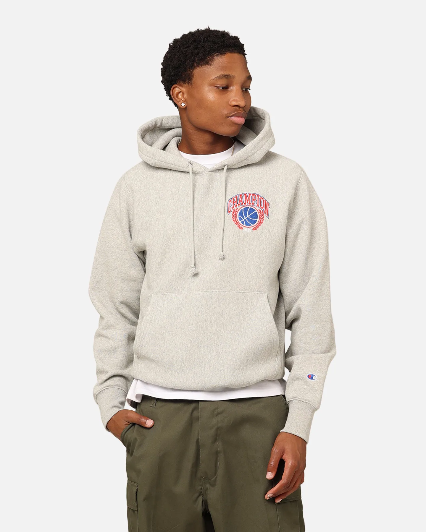 Champion Reverse Weave Feld Basketball Hoodie Oxford Heather