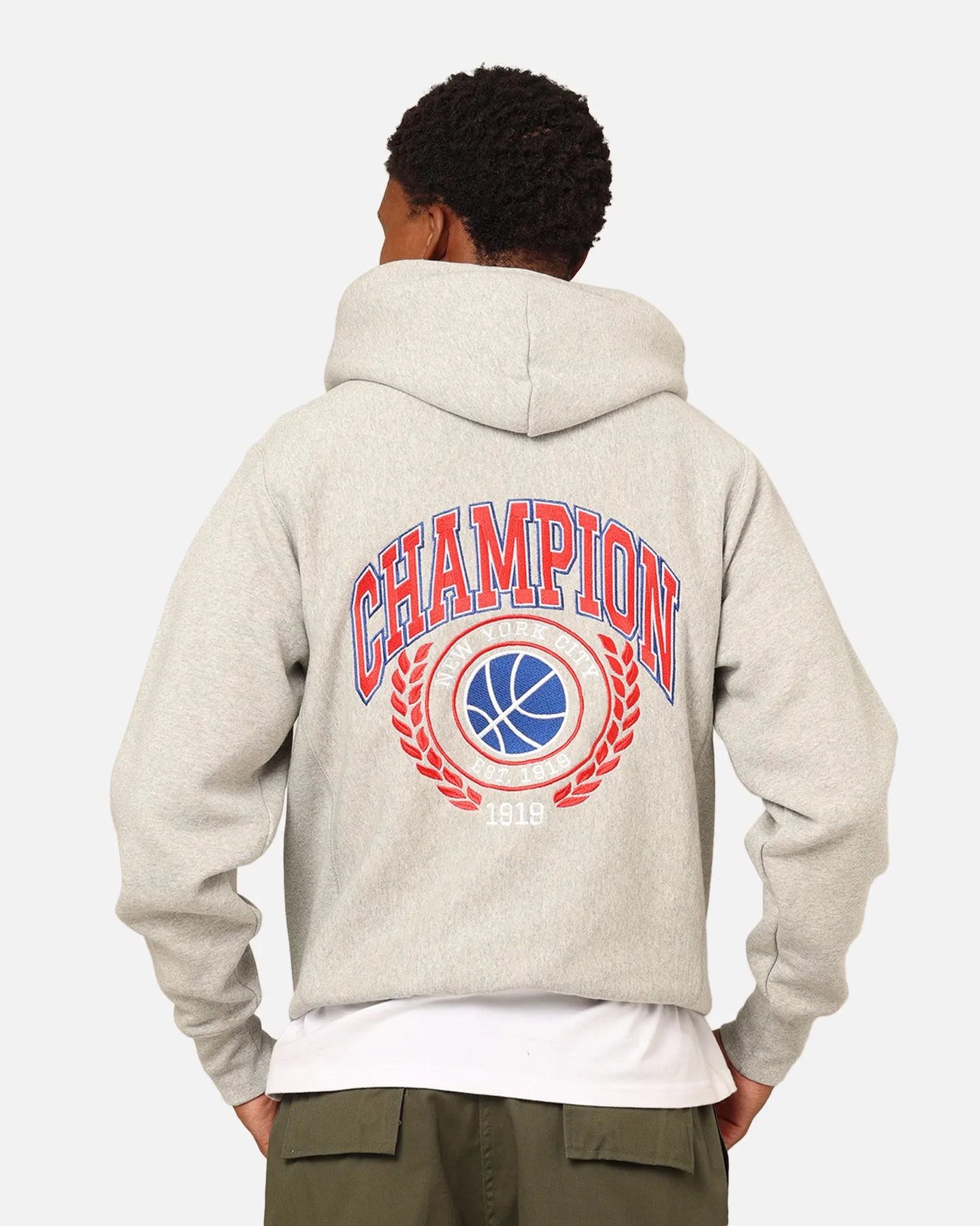 Champion Reverse Weave Feld Basketball Hoodie Oxford Heather