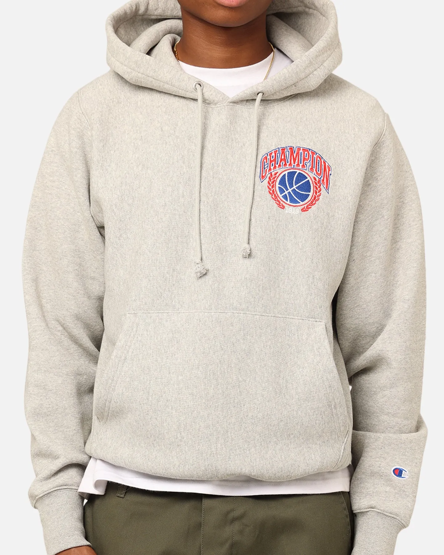 Champion Reverse Weave Feld Basketball Hoodie Oxford Heather