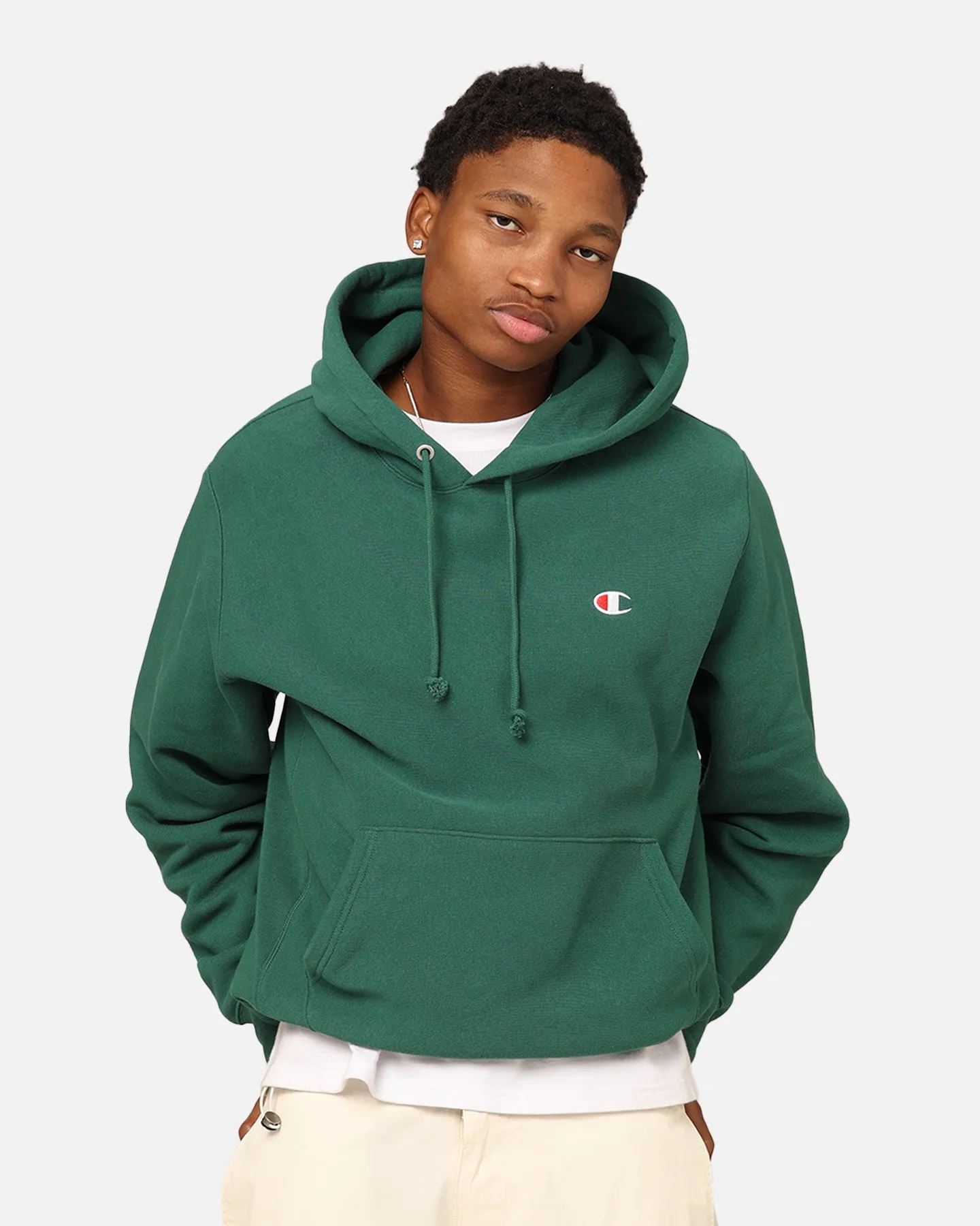Champion Reverse Weave Small C Kapuzenpullover Fichte Willis