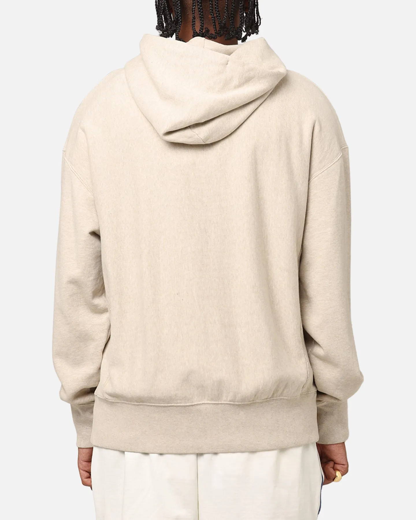 Champion Vintage Logo Sweatshirt Hoodie Haferflocken Meliert
